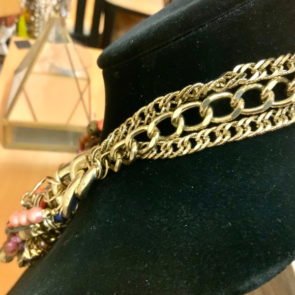 Multi Strand🩷SOLD🩷 BEADED CHUNKY STATEMENT NECKLACE SEQUIN ⭐️ NWT WOOD GLASS - Picture 5 of 14